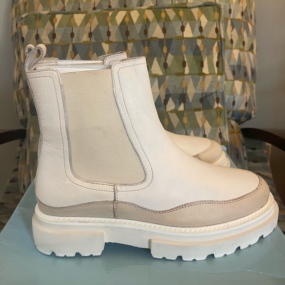 New Seychelles ivory leather chelsea boots sz 8 $170 - Picture 7 of 8